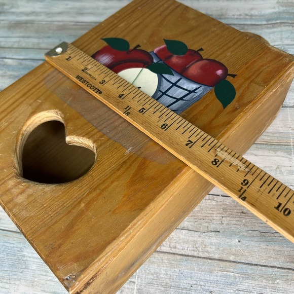 Wooden Heart Apple Box Plastic Bags Wall Decor 1997 ABC Distributing Inc Country - Picture 11 of 11
